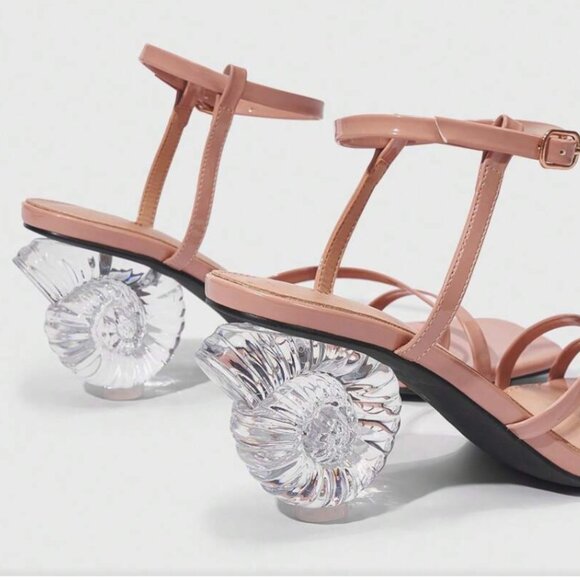 SHEIN Nude and Silver Strappy Heels (US 7) - Picture 3 of 15